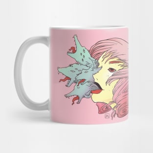 Smoke Cloud Wolves And Girl Mug